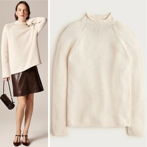New! J. Crew 1988 Rollneck Sweater in Cotton Mountain White Unisex